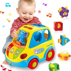 اسباب بازی نوزادی موزیکال ماشین فیلی هولی تویز مدل 896 Hola Toys Learning Educational Toys Cartoon Car Funny Kid Bus Game Matching Game _اسباب بازی نوزادی