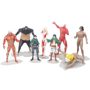 Attack on Titan Ackerman Eren Levi Beast titan Action Figure Anime Toys 8pcs/set