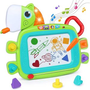 اسباب بازی نوزادی تخته سفید مگنتی موزیکال و چراغدار هولی تویز مدل 3131 Hola Toys EastSun Magnetic Drawing Board _اسباب بازی نوزادی