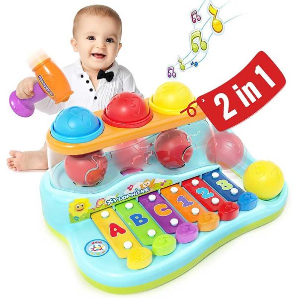 اسباب بازی نوزادی موزیکال بلز و چکش هولي تويز مدل 856 Hola Toys Enlightening & Intellectual Xylophone _اسباب بازی نوزادی