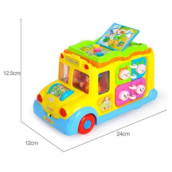 اسباب بازی نوزادی موزیکال اتوبوس مدرسه هولی تویز مدل 796 Hola Toys Children Electric Bus Music Car _اسباب بازی نوزادی