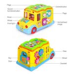 اسباب بازی نوزادی موزیکال اتوبوس مدرسه هولی تویز مدل 796 Hola Toys Children Electric Bus Music Car _اسباب بازی نوزادی