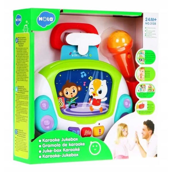 اسباب بازی میکروفون موزیکال ضبط صدا هولی تویز مدل 3138 Hola Toys Karaoke Jukebox with Microphone for Kids