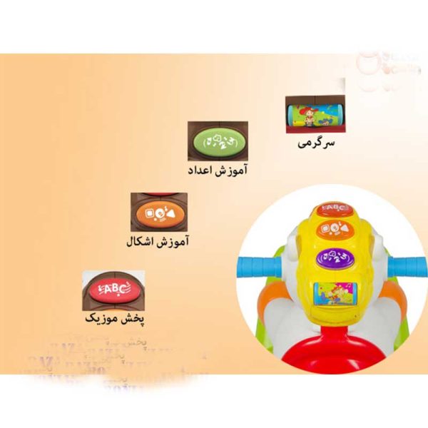 اسباب بازی نوزادی موزیکال دو کاره اسب الاکلنگی هولی تویز مدل Hola Toys Rocking Horse Children's Music 987 _اسباب بازی نوزادی