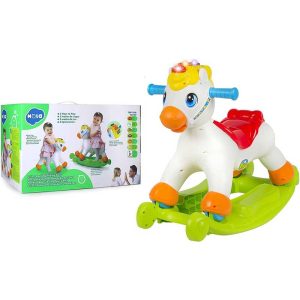 اسباب بازی نوزادی موزیکال دو کاره اسب الاکلنگی هولی تویز مدل Hola Toys Rocking Horse Children's Music 987 _اسباب بازی نوزادی