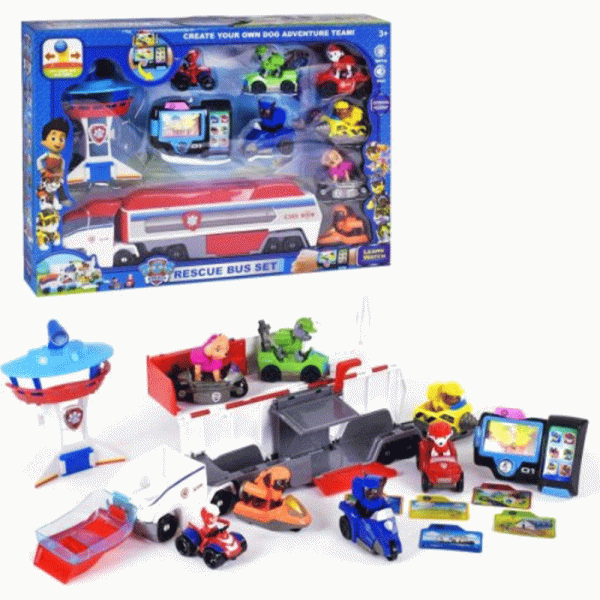 فیگور سگ های نگهبان پاوپاترول با برج مراقبت و اتوبوس Paw Patrol کد 7120