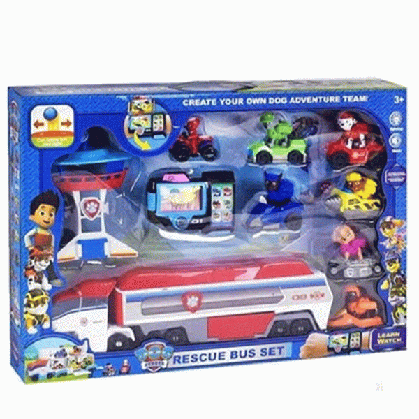 فیگور سگ های نگهبان پاوپاترول با برج مراقبت و اتوبوس Paw Patrol کد 7120