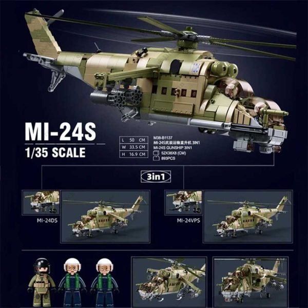 ساختنی لگو هلیکوپتر جنگی ارتش مدل MI-24S Sluban کد 381137