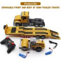ماشین کنترلی تریلی حمل لودر بزرگ Remote Control TRANSPORT TRUCK مقیاس 1:24_اسباب بازی