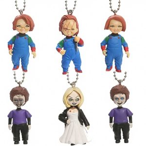 Original Garage Kit Child's Play Chucky Bride & Son Doll Key Ring Action Figure Keyring Collectible Model Toy 6pcs/set