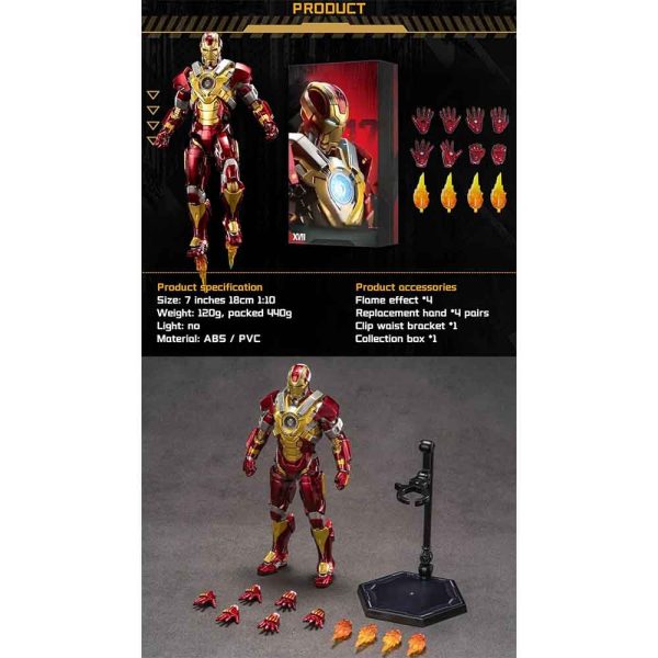 اکشن فیگور آیرون من IRON MAN MARK XVII برند ZD