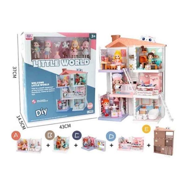 خانه عروسکی برند DIY مدل LITTLE WORLD کد W48971