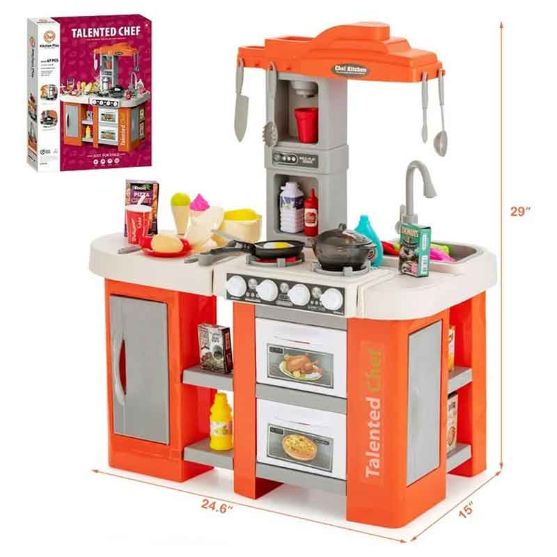 Talented Chef Kitchen Play Set Plastic Kids Kitchen for 3+ years 72pcs