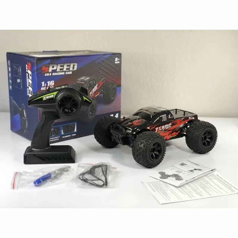 Kipit igh Speed 40 km/h 4WD 2.4 GHz Remote Control Truck 1:16 Scale Radio Controlled Off-Road RC Car Electronic Monster Truck R/C RTR Hobby Cross-Country Car Buggy (Colors May Vary)