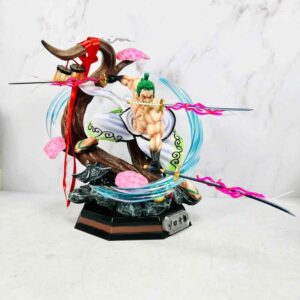 فیگور زورو پایه سنگی 36 سانتی متر جعبه دار کد 16431 One Piece Zoro Wano Kuni Luminous One Piece Zoro Roronoa