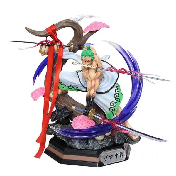 فیگور زورو پایه سنگی 36 سانتی متر جعبه دار کد 16431 One Piece Zoro Wano Kuni Luminous One Piece Zoro Roronoa