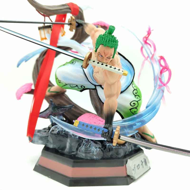 Figuur Zoro, Small Fighting Roronoa Zoro Anime-figuren 26 cm/11,2 inch Handgemaakt PVC MANGA Decoratiesjabloon Decoratiepatroon: Het kan worden gebruikt als verzamelcadeau, kantoordecoratie en ornament. Handgemaakt: met behulp van milieuvriendelijke materialen zal het geen schade toebrengen aan het menselijk lichaam en het is een zeer interessante animatiemodeldecoratieserie. Verzamelpoppendecoratie: de coole geanimeerde karakterpoppen kunnen worden gebruikt als verzamelpoppen om je huis, kantoor of geanimeerde verzamelkast te versieren. Cadeaus voor anime-fans: het is een ideaal cadeau voor familie en vrienden die van anime houden. Het is gemakkelijk om de smaak van mensen aan te trekken.