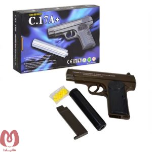 تفنگ بازی مدل کلت فلزی برند Air soft gun کد C.17A+