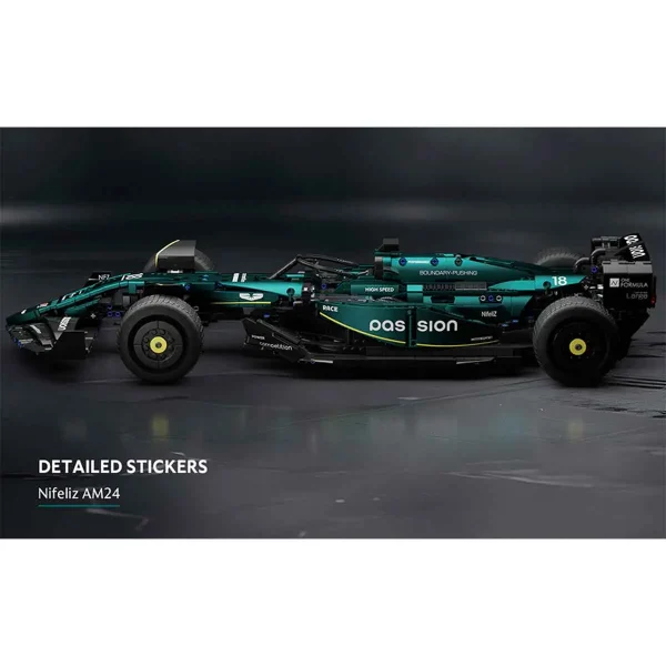 ساختنی لگو فرمول یک همراه با ساعت برند لاکچری Nifeliz​ AM24 Formula 1 Racing Car and Watch Model