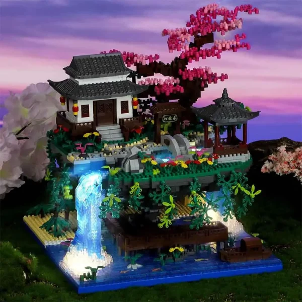 ساختنی لگو خانه بنسای چینی Chinese Architecture Cherry Bonsai برند KASTWAVE