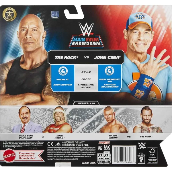 اکشن فیگور کشتی کج جان سینا با راک The Rock vs John Cena برند Mattel