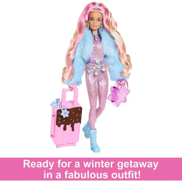 عروسک اورجینال باربی Barbie Travel Wintery Snow برند باربی