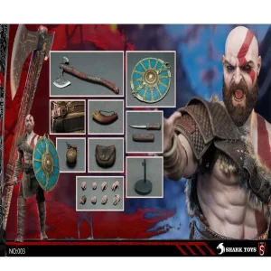 فیگور شاهکار از کریتوس Ghost of Sparta Kratos برند SW TOYS ارتفاع 30 سانت