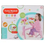 اسباب بازی پیانو الکترونیکی صورتی با صندلی و میکروفون Kanisi Musical Piano کد HY-683