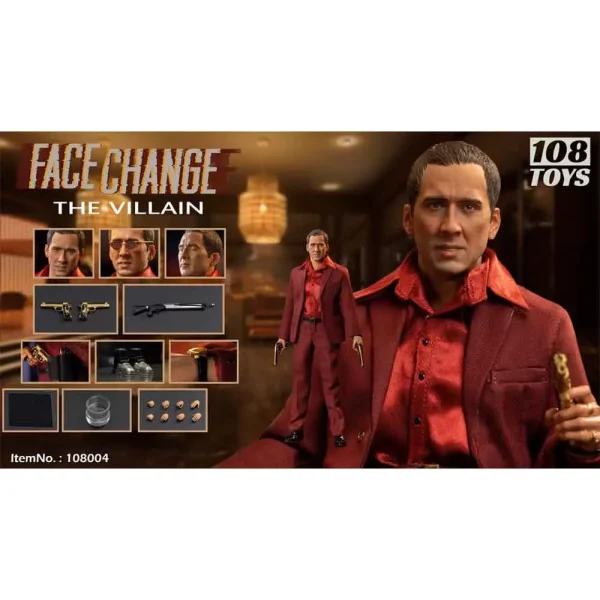 اکشن فیگور تغییر چهره نیکلاس کیج Nicolas Cage Face Change برند 108Toys