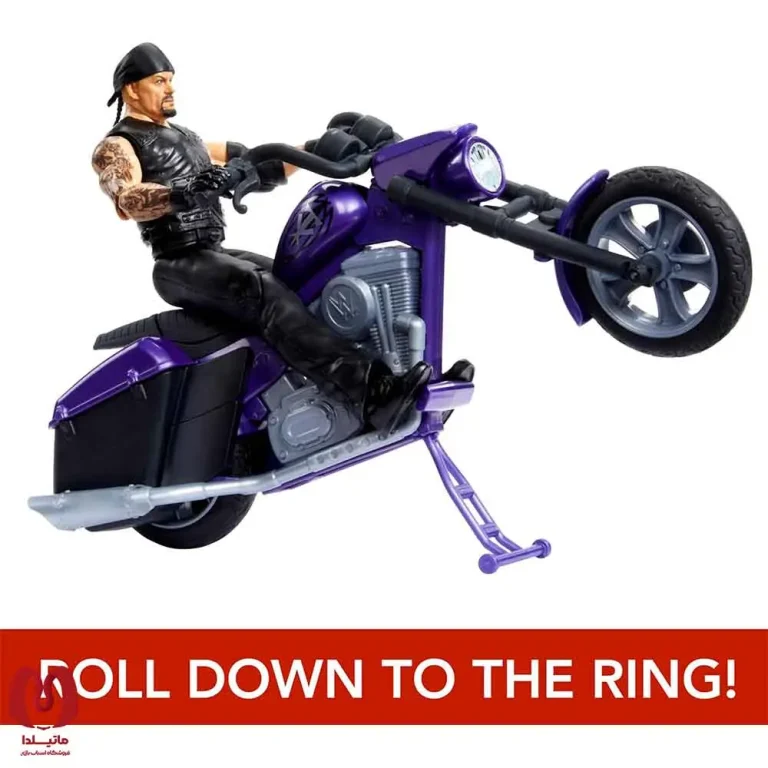 اکشن فیگور اندرتیکن با موتور Undertaker with Slamcycle کالکشن کشتی کج برند متل آمریکا