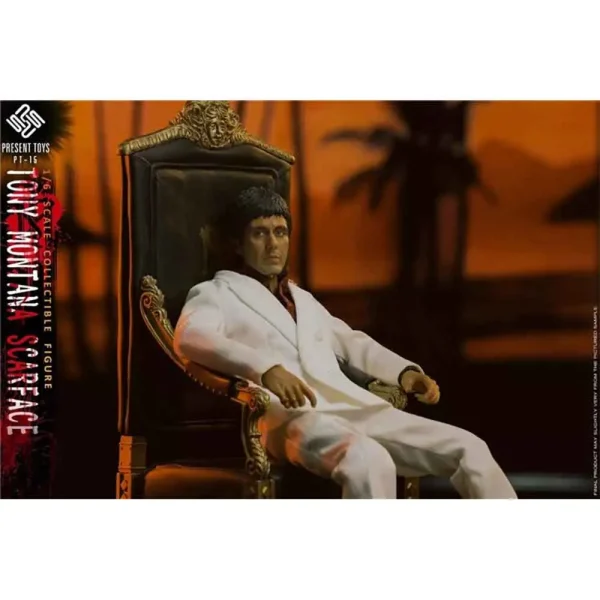 اکشن فیگور شاهکار تونی مونتانا ال پاچینو ( صورت زخمی / ۱۹۸۴ ) Present Toys Gangster – Tony Montana