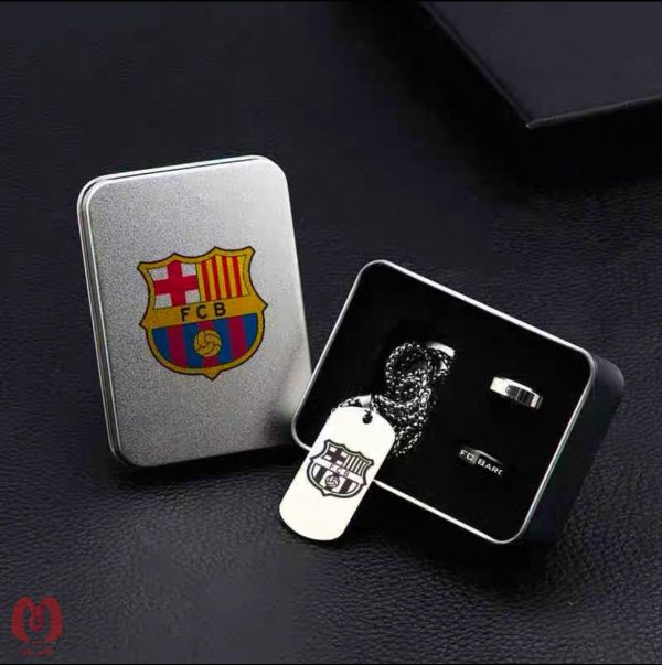 ست گردنبند و انگشتر تیم بارسلنا barcelona