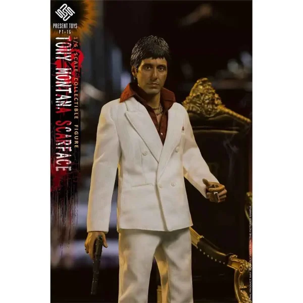 اکشن فیگور شاهکار تونی مونتانا ال پاچینو ( صورت زخمی / ۱۹۸۴ ) Present Toys Gangster – Tony Montana
