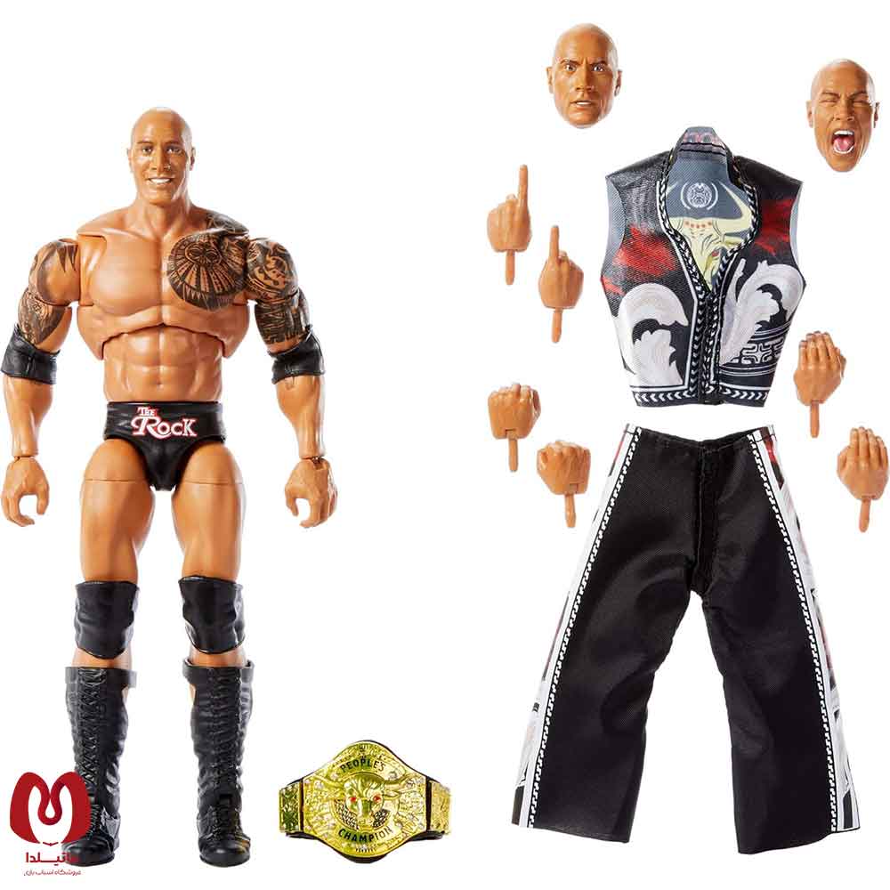 اکشن فیگور راک از کشتی کج Ultimates The Rock برند متل