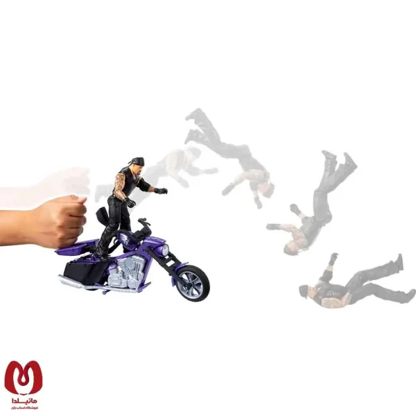 اکشن فیگور اندرتیکن با موتور Undertaker with Slamcycle کالکشن کشتی کج برند متل آمریکا