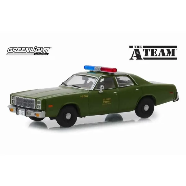 ماکت فلزی پلیسی کلاسیک طرح THE A-TEAM 1977 PLYMOUTH FURY برند گرین لایت مقیاس 1/24