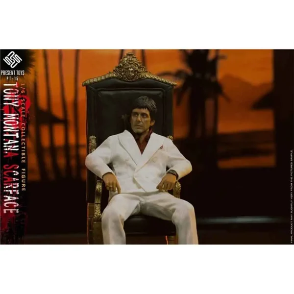 اکشن فیگور شاهکار تونی مونتانا ال پاچینو ( صورت زخمی / ۱۹۸۴ ) Present Toys Gangster – Tony Montana