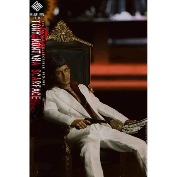 اکشن فیگور شاهکار تونی مونتانا ال پاچینو ( صورت زخمی / ۱۹۸۴ ) Present Toys Gangster – Tony Montana
