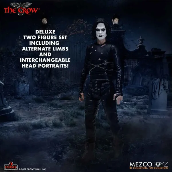 اکشن فیگور کلاغ از فیلم The Crow سری 5 Points Deluxe Figure برند مزکو اورجینال مجموعه 2 عددی