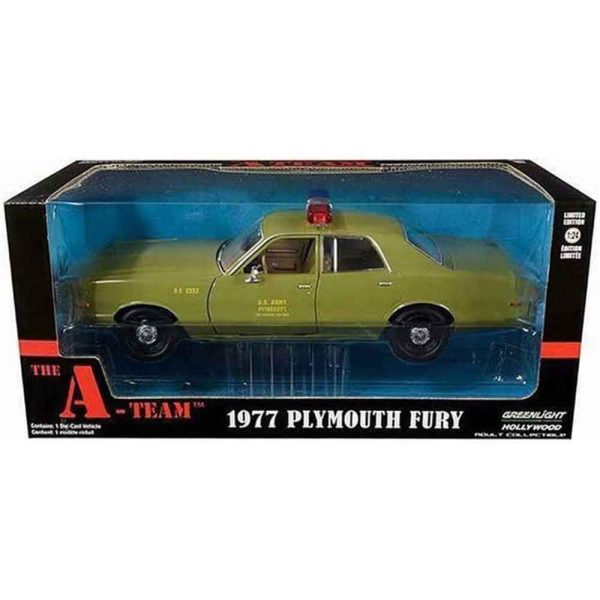 ماکت فلزی پلیسی کلاسیک طرح THE A-TEAM 1977 PLYMOUTH FURY برند گرین لایت مقیاس 1/24