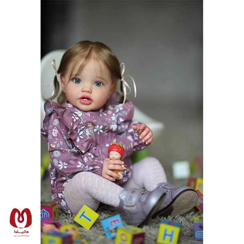 عروسک نوزادی واقعی Anano ، شبیه نوزاد دختر برند Reborn Baby ارتفاع 60 جنس سلیکونی و نرم
