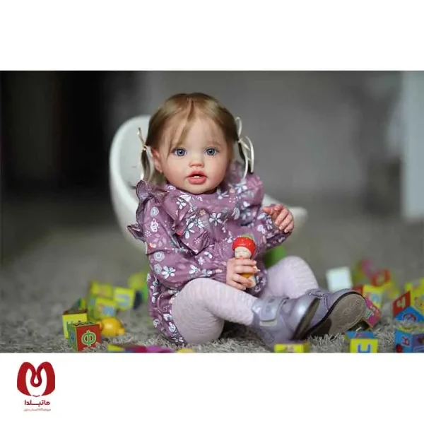 عروسک نوزادی واقعی Anano ، شبیه نوزاد دختر برند Reborn Baby ارتفاع 60 جنس سلیکونی و نرم