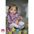 عروسک نوزادی واقعی Anano ، شبیه نوزاد دختر برند Reborn Baby ارتفاع 60 جنس سلیکونی و نرم