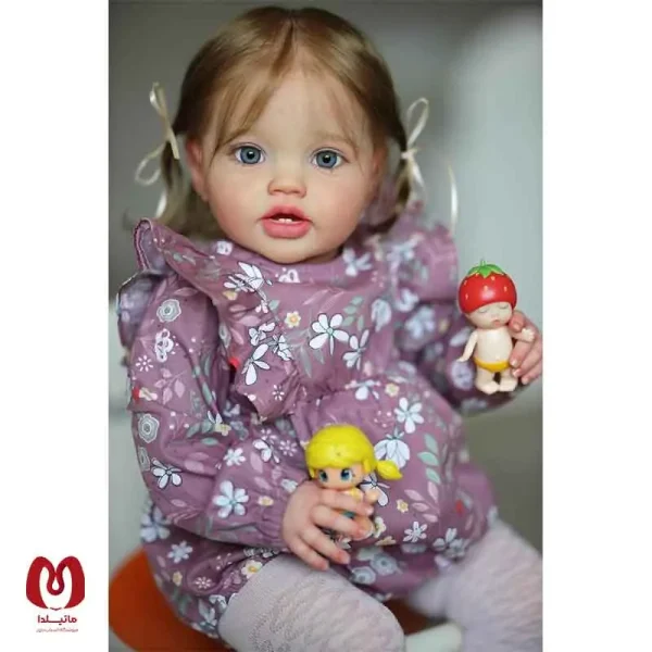 عروسک نوزادی واقعی Anano ، شبیه نوزاد دختر برند Reborn Baby ارتفاع 60 جنس سلیکونی و نرم