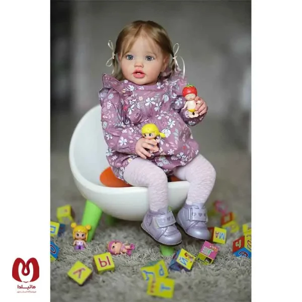 عروسک نوزادی واقعی Anano ، شبیه نوزاد دختر برند Reborn Baby ارتفاع 60 جنس سلیکونی و نرم