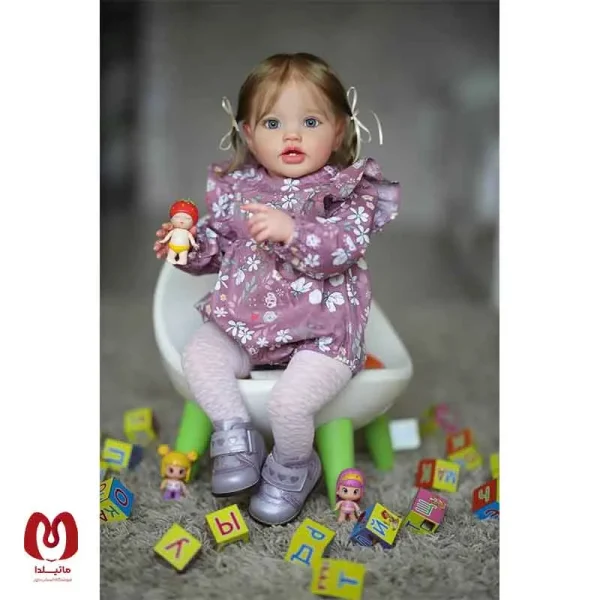 عروسک نوزادی واقعی Anano ، شبیه نوزاد دختر برند Reborn Baby ارتفاع 60 جنس سلیکونی و نرم
