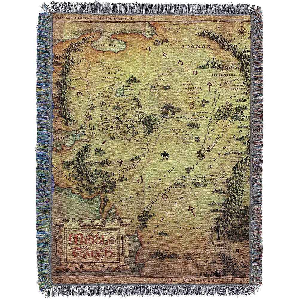 پتوی بافته شده ملیله دوزی شده هابیت، شمال غربی ارباب حلقه ها Lord of The Rings - The Hobbit ابعاد 48*60 سانت