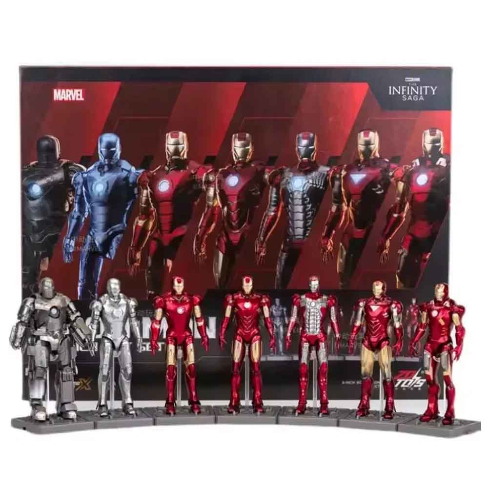 ست فیگور آیرون‌من ۷ عددی (Mark 1 تا Mark 7) مقیاس از سری Infinity Saga